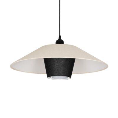LEDTM® STORM 203-0293 Μοντέρνο Κρεμαστό Φωτιστικό Οροφής με Ντουί 1 x E27 AC 220-240V IP20 - Μαύρο &  Λευκό - Μ50 x Π50 x Υ24cm