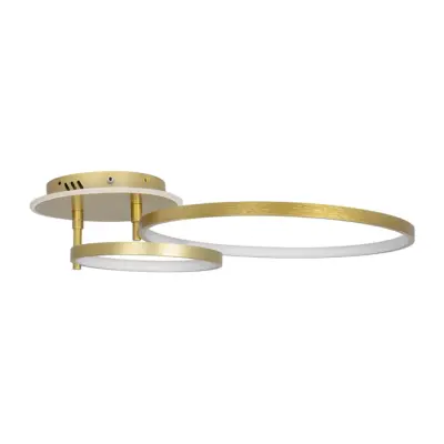 Alternative view of LEDTM® NEMESIS 61107 Μοντέρνο Φωτιστικό Οροφής LED 67W 7573lm 360° AC 220-240V IP20 Ρυθμιζόμενο Λευκό CCT με Χειριστήριο από 2700K έως 6000K Dimmable - Lumileds SMD Chip - Χρυσό Βούρτσας - Μ84 x Π45 x Υ13cm - 3 Χρόνια Εγγύηση