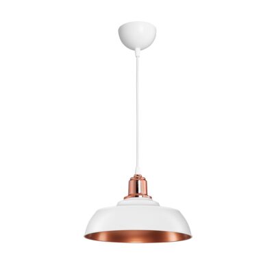 Alternative view of LEDTM® LOAN 203-0282 Μοντέρνο Κρεμαστό Φωτιστικό Οροφής με Ντουί 1 x E27 AC 220-240V IP20 - Λευκό & Μπρονζέ  - Μ25.5 x Π25.5 x Υ17cm