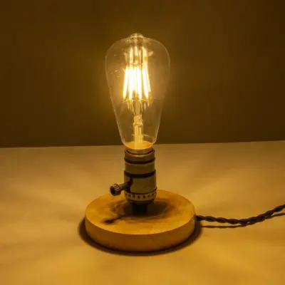 Alternative view of LEDTM® NOX 77700 Μοντέρνο Επιτραπέζιο Φωτιστικό Πορτατίφ με Ντουί 1 x E27 AC 220-240V IP20 - Μπεζ & Μαύρο - Μ12 x Π12 x Υ9cm