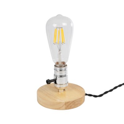 LEDTM® NOX 77703 Μοντέρνο Επιτραπέζιο Φωτιστικό Πορτατίφ με Ντουί 1 x E27 AC 220-240V IP20 - Μπεζ & Ασημί - Μ12 x Π12 x Υ9cm