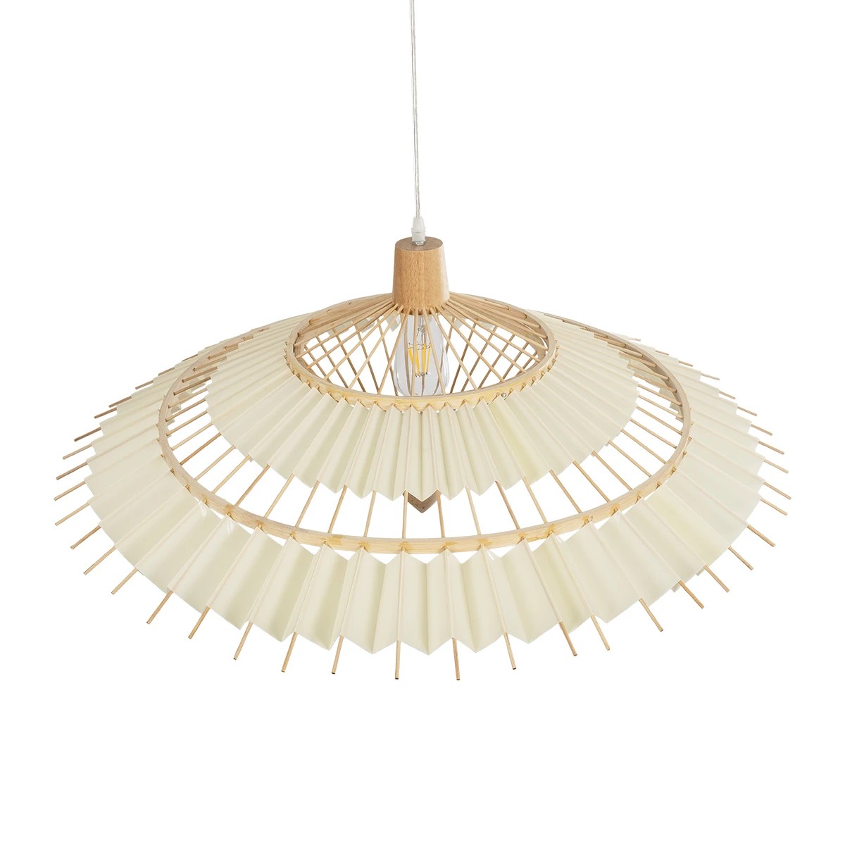 LEDTM® VENTALIA 999-0066 Boho Κρεμαστό Φωτιστικό Οροφής με Ντουί 1 x E27 AC 220-240V IP20 - Μπεζ - Μ83 x Π83 x Υ36cm - Image 6