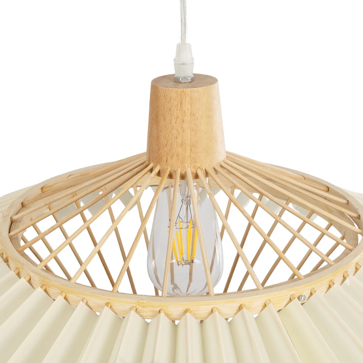 LEDTM® VENTALIA 999-0066 Boho Κρεμαστό Φωτιστικό Οροφής με Ντουί 1 x E27 AC 220-240V IP20 - Μπεζ - Μ83 x Π83 x Υ36cm - Image 7