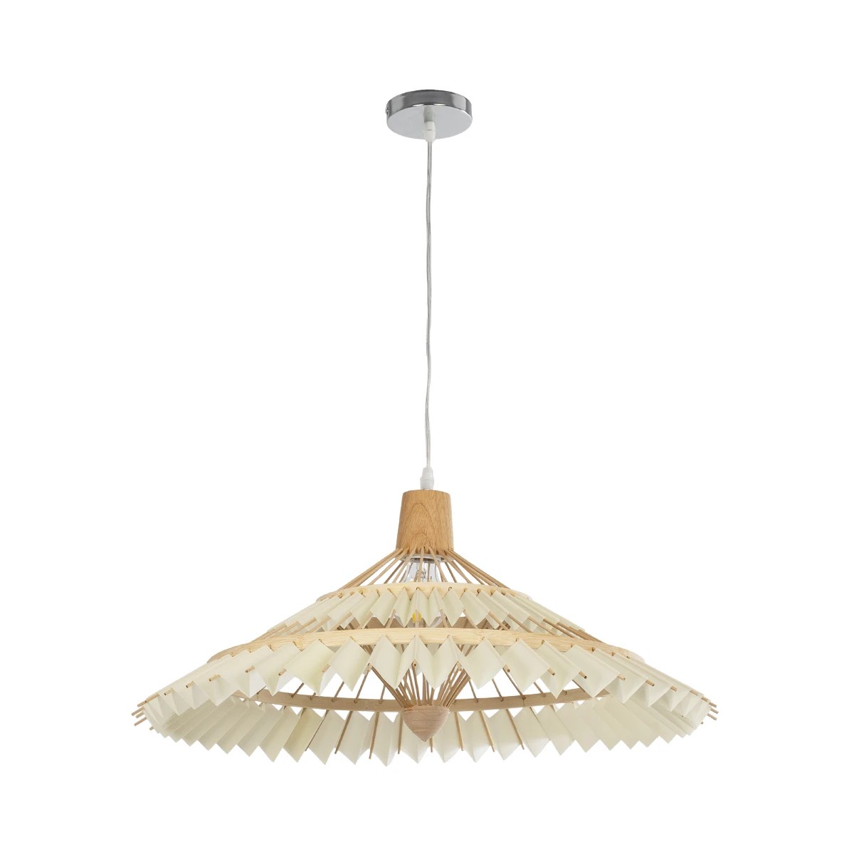 LEDTM® VENTALIA 999-0067 Boho Κρεμαστό Φωτιστικό Οροφής με Ντουί 1 x E27 AC 220-240V IP20 - Μπεζ - Μ60 x Π60 x Υ30cm - Image 3