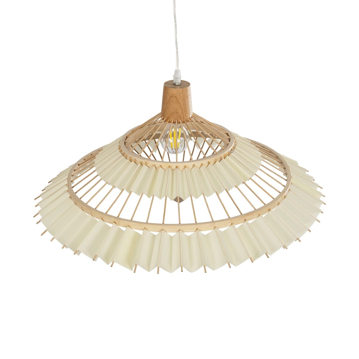 LEDTM® VENTALIA 999-0067 Boho Κρεμαστό Φωτιστικό Οροφής με Ντουί 1 x E27 AC 220-240V IP20 - Μπεζ - Μ60 x Π60 x Υ30cm - Image 6