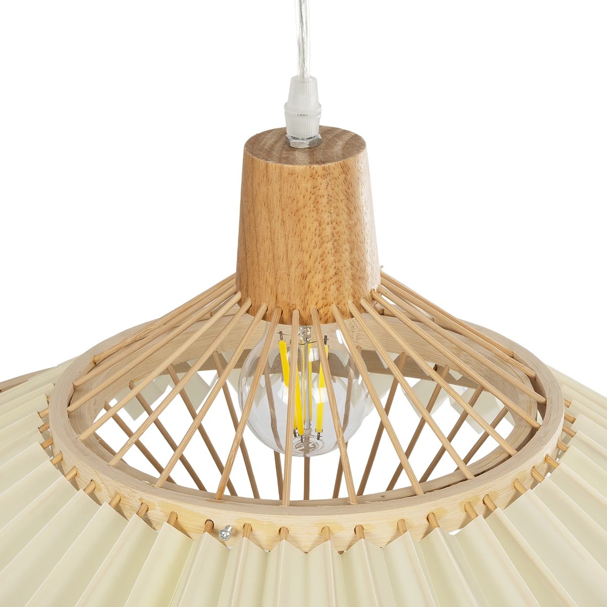 LEDTM® VENTALIA 999-0067 Boho Κρεμαστό Φωτιστικό Οροφής με Ντουί 1 x E27 AC 220-240V IP20 - Μπεζ - Μ60 x Π60 x Υ30cm - Image 7