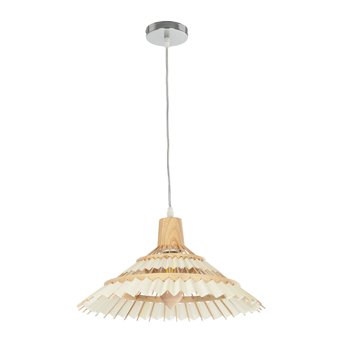 LEDTM® VENTALIA 999-0068 Boho Κρεμαστό Φωτιστικό Οροφής με Ντουί 1 x E27 AC 220-240V IP20 - Μπεζ - Μ40 x Π40 x Y23cm - Image 3