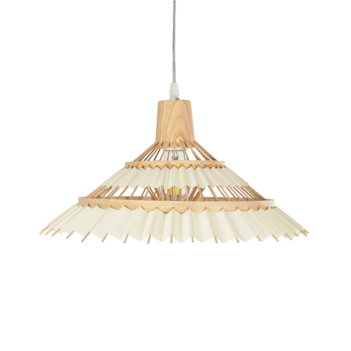 LEDTM® VENTALIA 999-0068 Boho Κρεμαστό Φωτιστικό Οροφής με Ντουί 1 x E27 AC 220-240V IP20 - Μπεζ - Μ40 x Π40 x Y23cm - Image 4