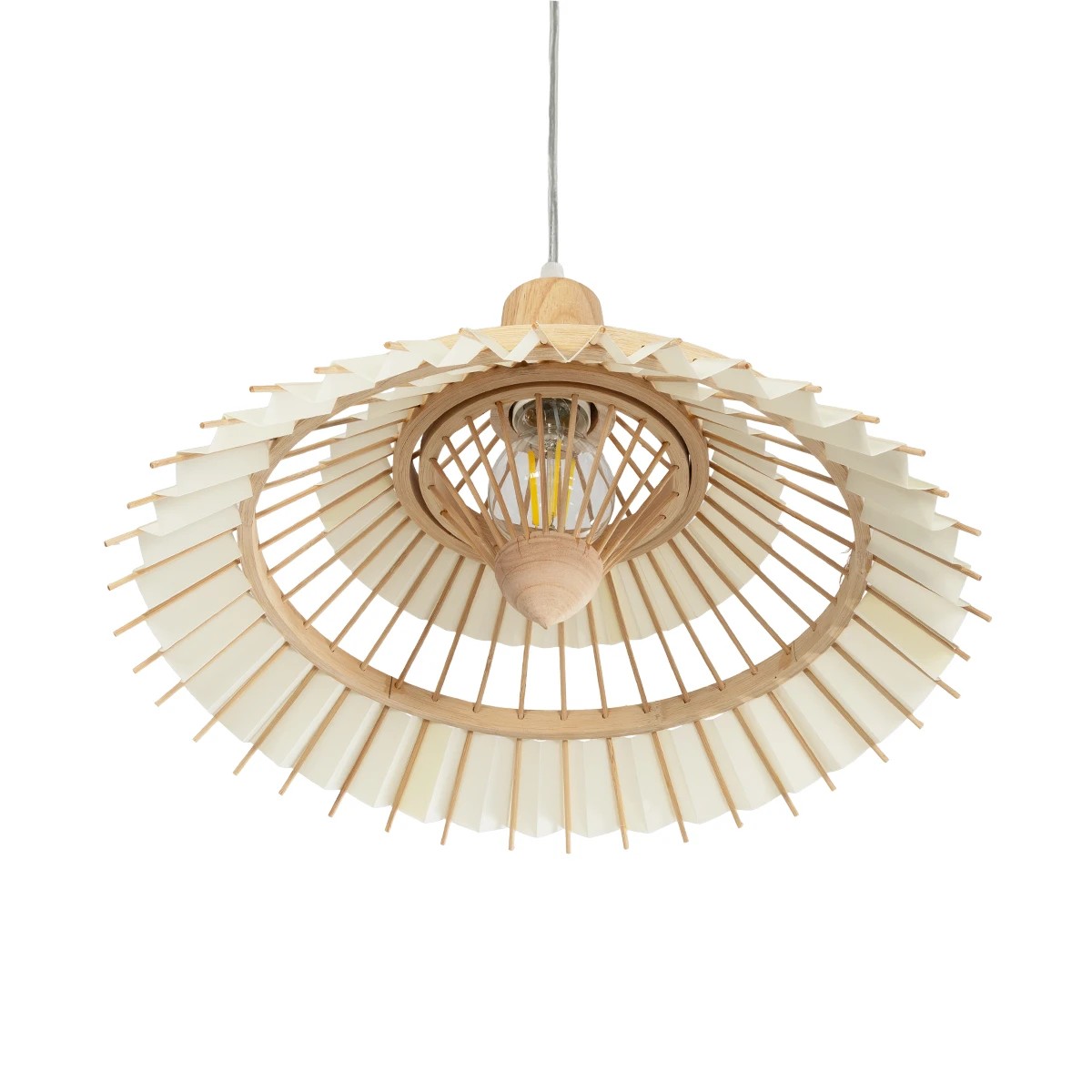 LEDTM® VENTALIA 999-0068 Boho Κρεμαστό Φωτιστικό Οροφής με Ντουί 1 x E27 AC 220-240V IP20 - Μπεζ - Μ40 x Π40 x Y23cm - Image 5