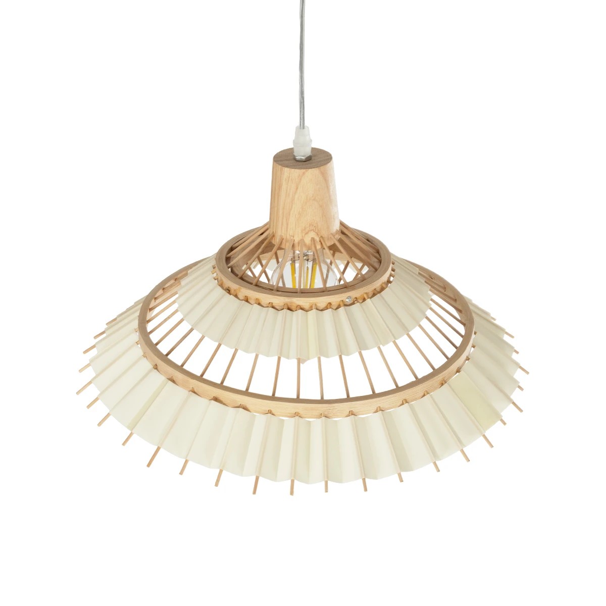 LEDTM® VENTALIA 999-0068 Boho Κρεμαστό Φωτιστικό Οροφής με Ντουί 1 x E27 AC 220-240V IP20 - Μπεζ - Μ40 x Π40 x Y23cm - Image 6