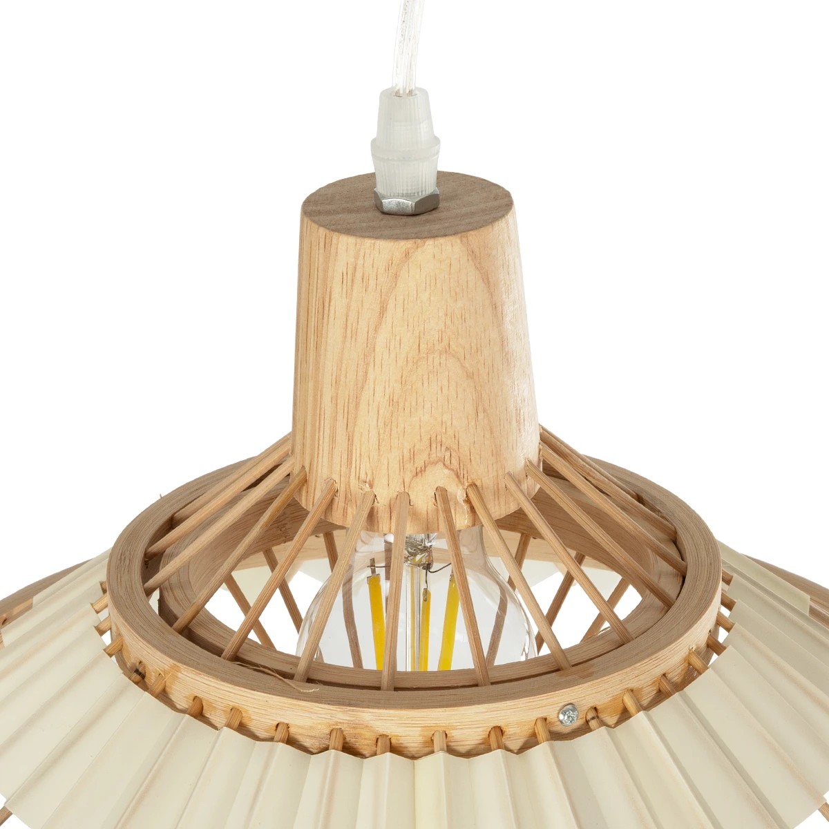 LEDTM® VENTALIA 999-0068 Boho Κρεμαστό Φωτιστικό Οροφής με Ντουί 1 x E27 AC 220-240V IP20 - Μπεζ - Μ40 x Π40 x Y23cm - Image 7