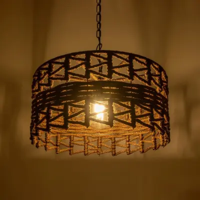 Alternative view of LEDTM® VERA 999-0069 Boho Κρεμαστό Φωτιστικό Οροφής με Ντουί 1 x E27 AC 220-240V IP20 - Καφέ - Μ50 x Π50 x Υ25cm