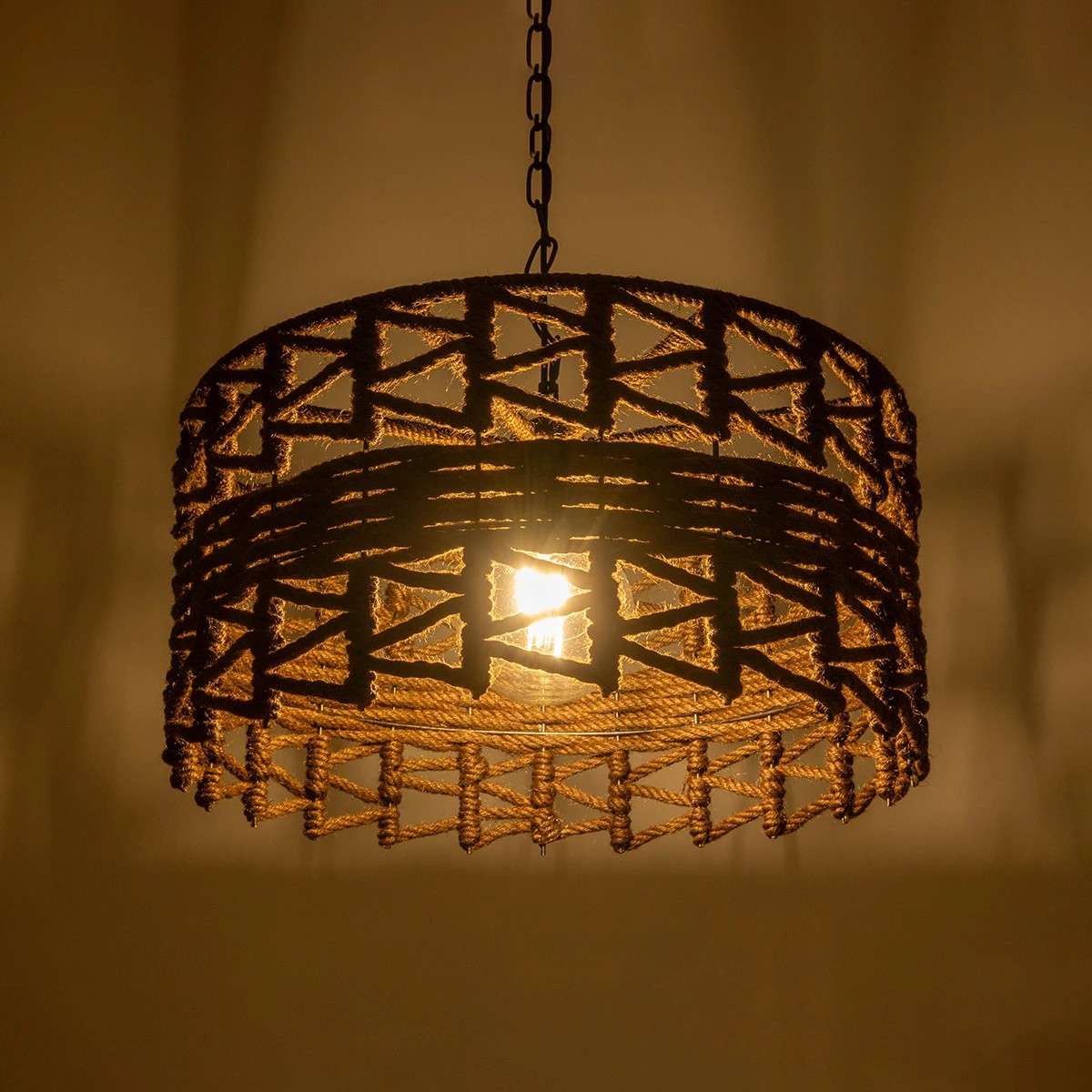 LEDTM® VERA 999-0069 Boho Κρεμαστό Φωτιστικό Οροφής με Ντουί 1 x E27 AC 220-240V IP20 - Καφέ - Μ50 x Π50 x Υ25cm - Image 2
