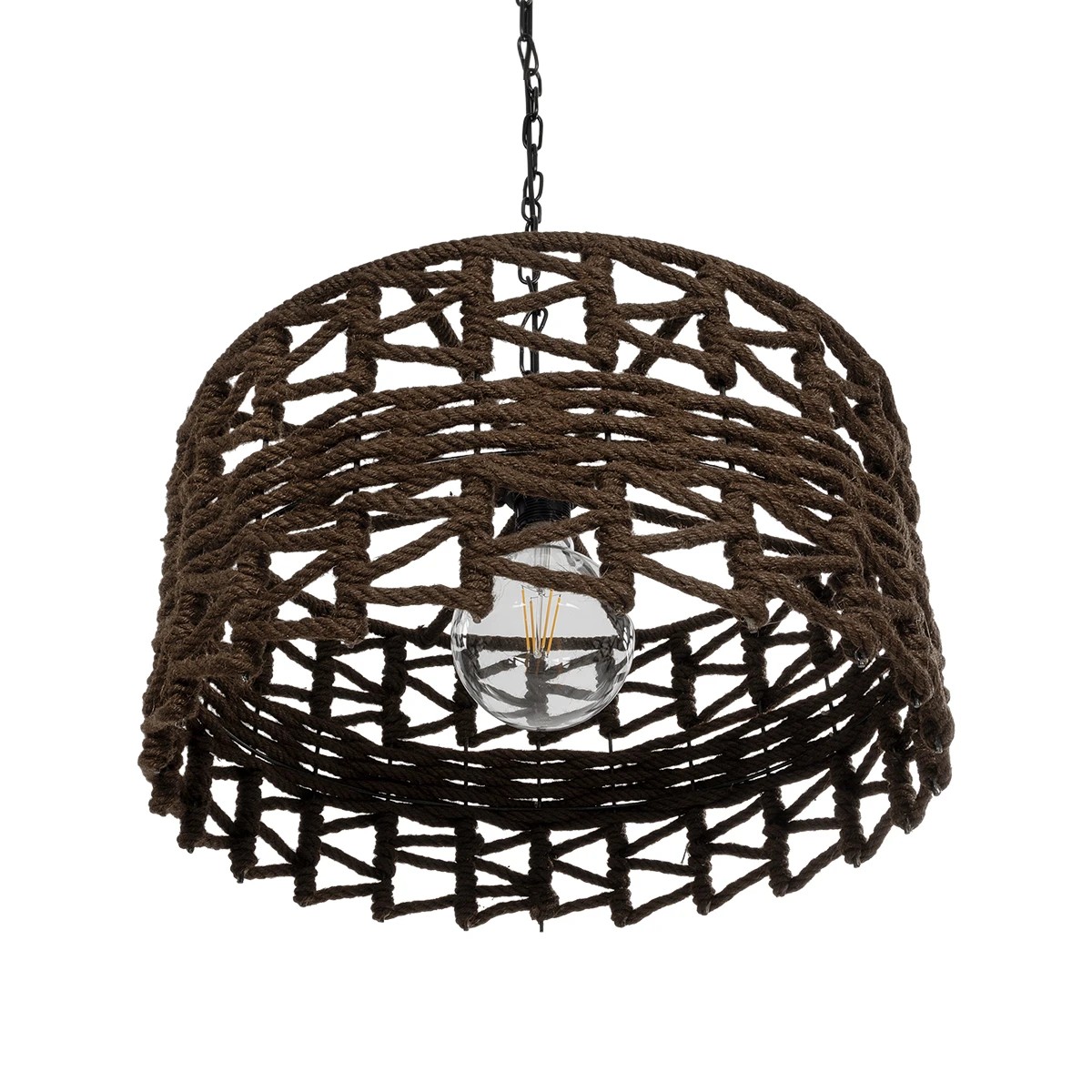 LEDTM® VERA 999-0069 Boho Κρεμαστό Φωτιστικό Οροφής με Ντουί 1 x E27 AC 220-240V IP20 - Καφέ - Μ50 x Π50 x Υ25cm - Image 5