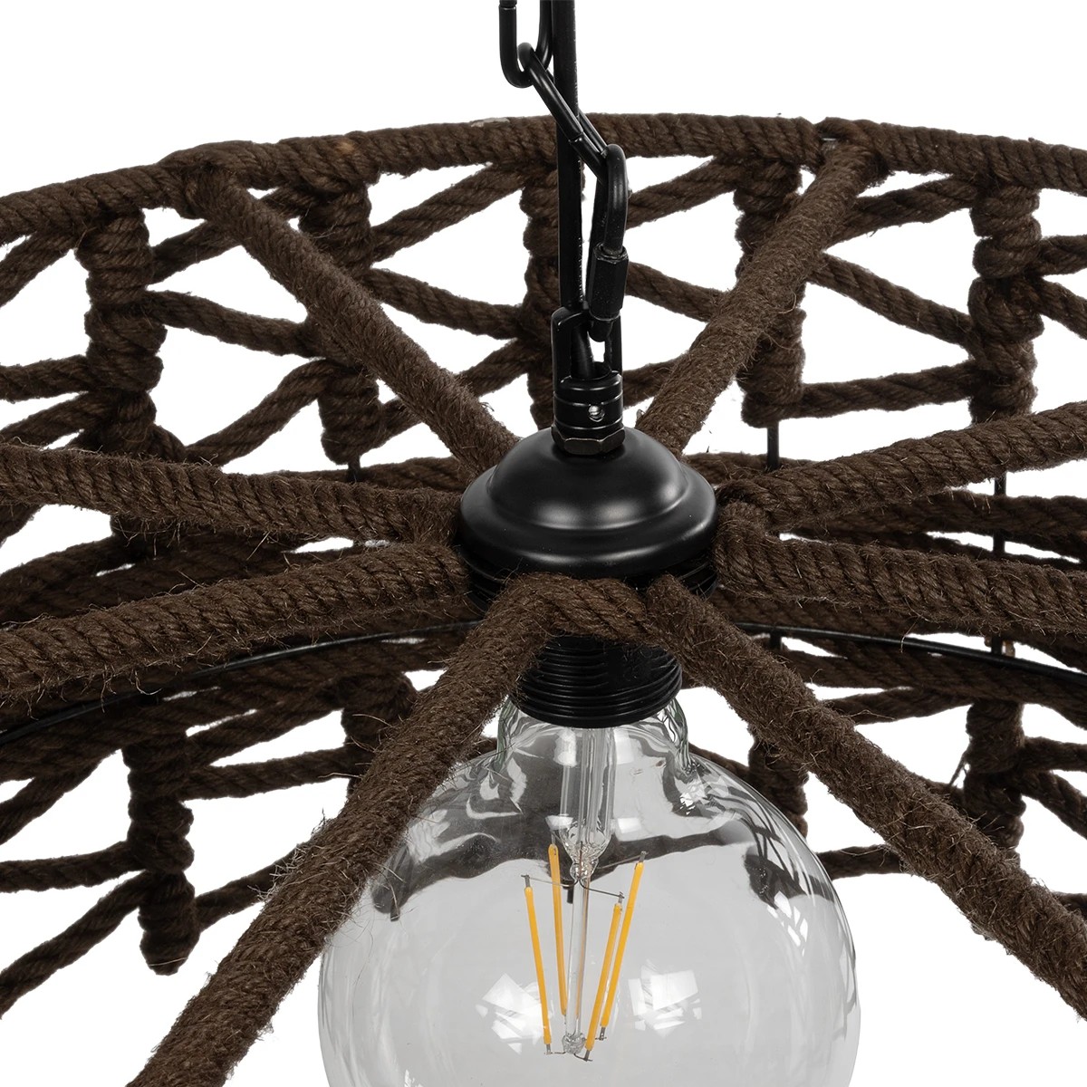 LEDTM® VERA 999-0069 Boho Κρεμαστό Φωτιστικό Οροφής με Ντουί 1 x E27 AC 220-240V IP20 - Καφέ - Μ50 x Π50 x Υ25cm - Image 7