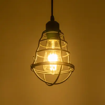 Alternative view of LEDTM® ALDO 999-0096 Vintage Κρεμαστό Φωτιστικό Οροφής με Ντουί 1 x E27 AC 220-240V IP20 - Μαύρο - Μ15 x Π15 x Υ24cm