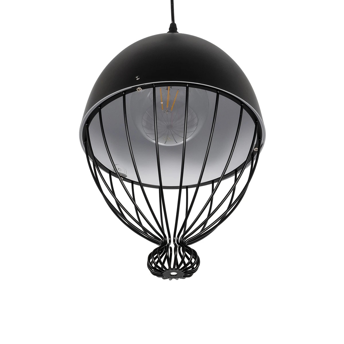 LEDTM® SOBRINO 999-0111 Vintage Κρεμαστό Φωτιστικό Οροφής με Ντουί 1 x E27 AC 220-240V IP20 - Μαύρο - Μ28 x Π28 x Υ47cm - Image 5