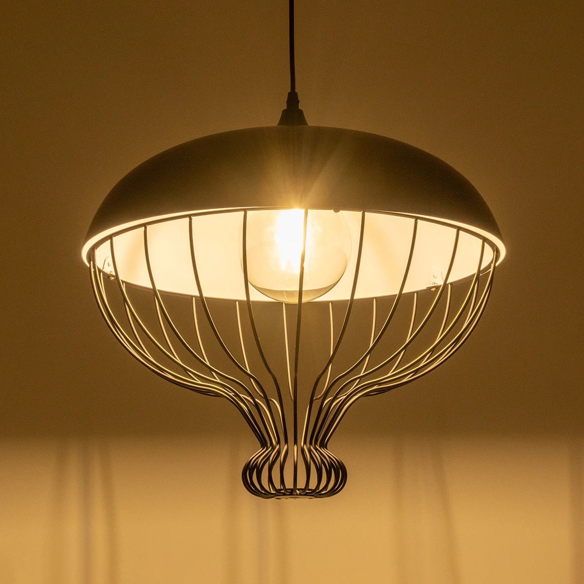 LEDTM® SOBRINO 999-0112 Vintage Κρεμαστό Φωτιστικό Οροφής με Ντουί 1 x E27 AC 220-240V IP20 - Μαύρο - Μ45 x Π45 x Υ45cm - Image 2