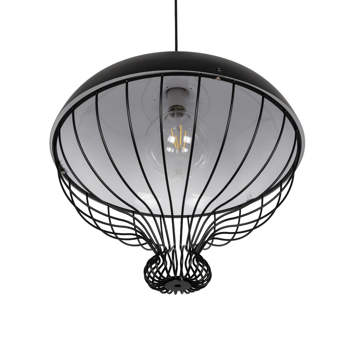 LEDTM® SOBRINO 999-0112 Vintage Κρεμαστό Φωτιστικό Οροφής με Ντουί 1 x E27 AC 220-240V IP20 - Μαύρο - Μ45 x Π45 x Υ45cm - Image 5