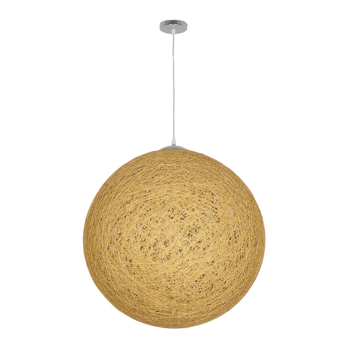 LEDTM® OCEANA 999-0155 Boho Κρεμαστό Φωτιστικό Οροφής με Ντουί 1 x E27 AC 220-240V IP20 - Μπεζ & Χρυσό - Μ60 x Π60 x Υ60cm - Image 3