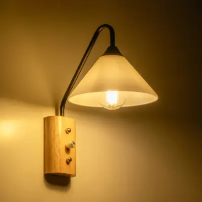 Alternative view of LEDTM® ALESSIA 999-0177 Μοντέρνο Φωτιστικό Τοίχου - Απλίκα με Ντουί 1 x E27 AC 220-240V IP20 - Μπεζ & Μαύρο - Μ18 x Π26 x Υ29cm