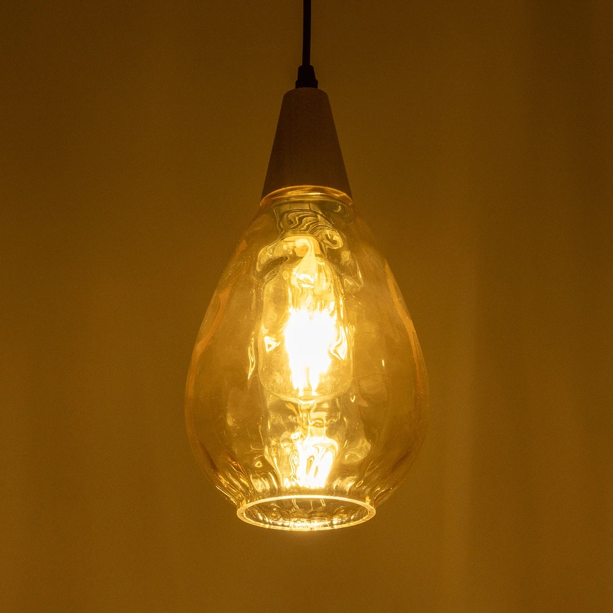 LEDTM® NOAH 999-0185 Μοντέρνο Κρεμαστό Φωτιστικό Οροφής με Ντουί 1 x E27 AC 220-240V IP20 - Μελί & Μπεζ - Μ16 x Π16 x Υ32cm - Image 2