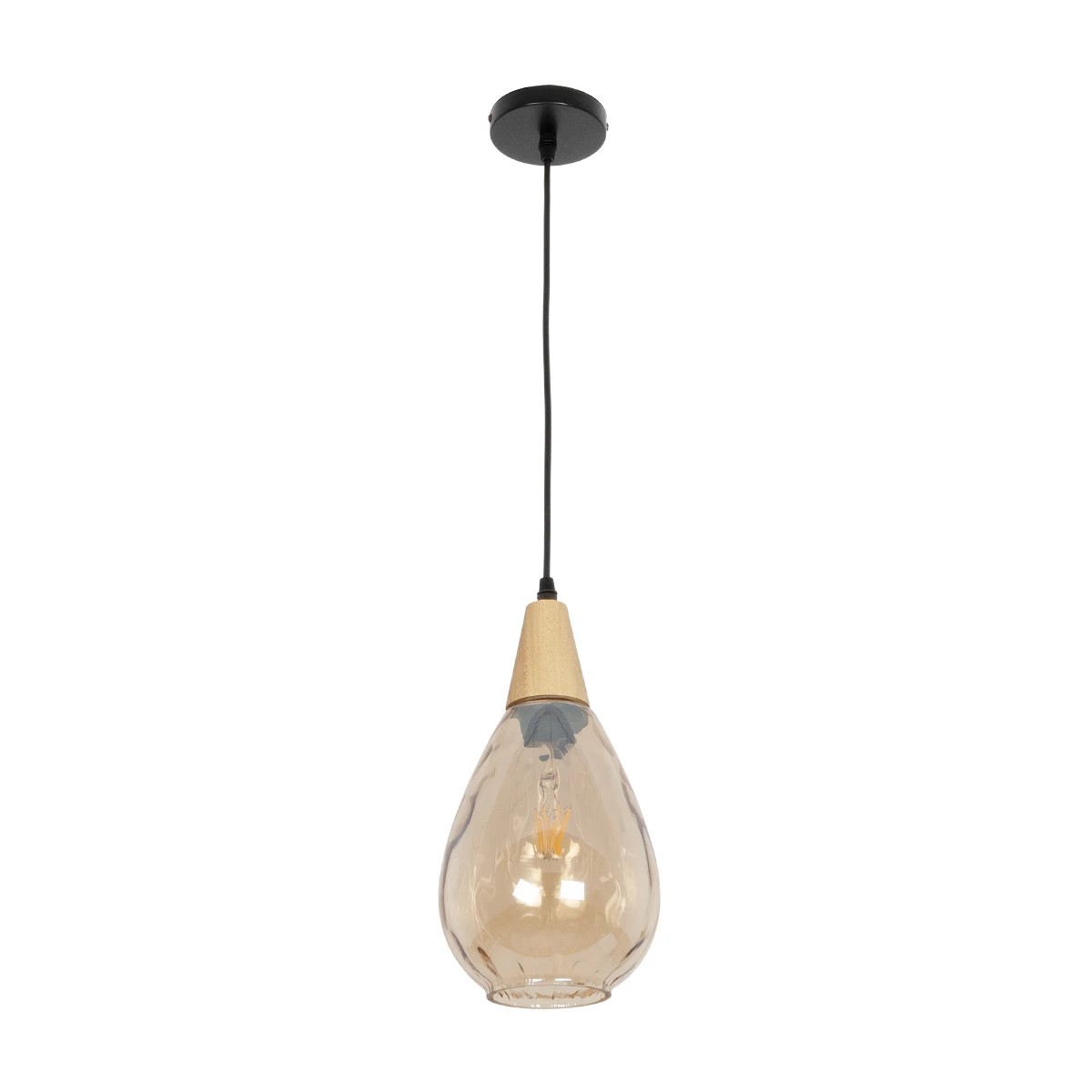 LEDTM® NOAH 999-0185 Μοντέρνο Κρεμαστό Φωτιστικό Οροφής με Ντουί 1 x E27 AC 220-240V IP20 - Μελί & Μπεζ - Μ16 x Π16 x Υ32cm - Image 3