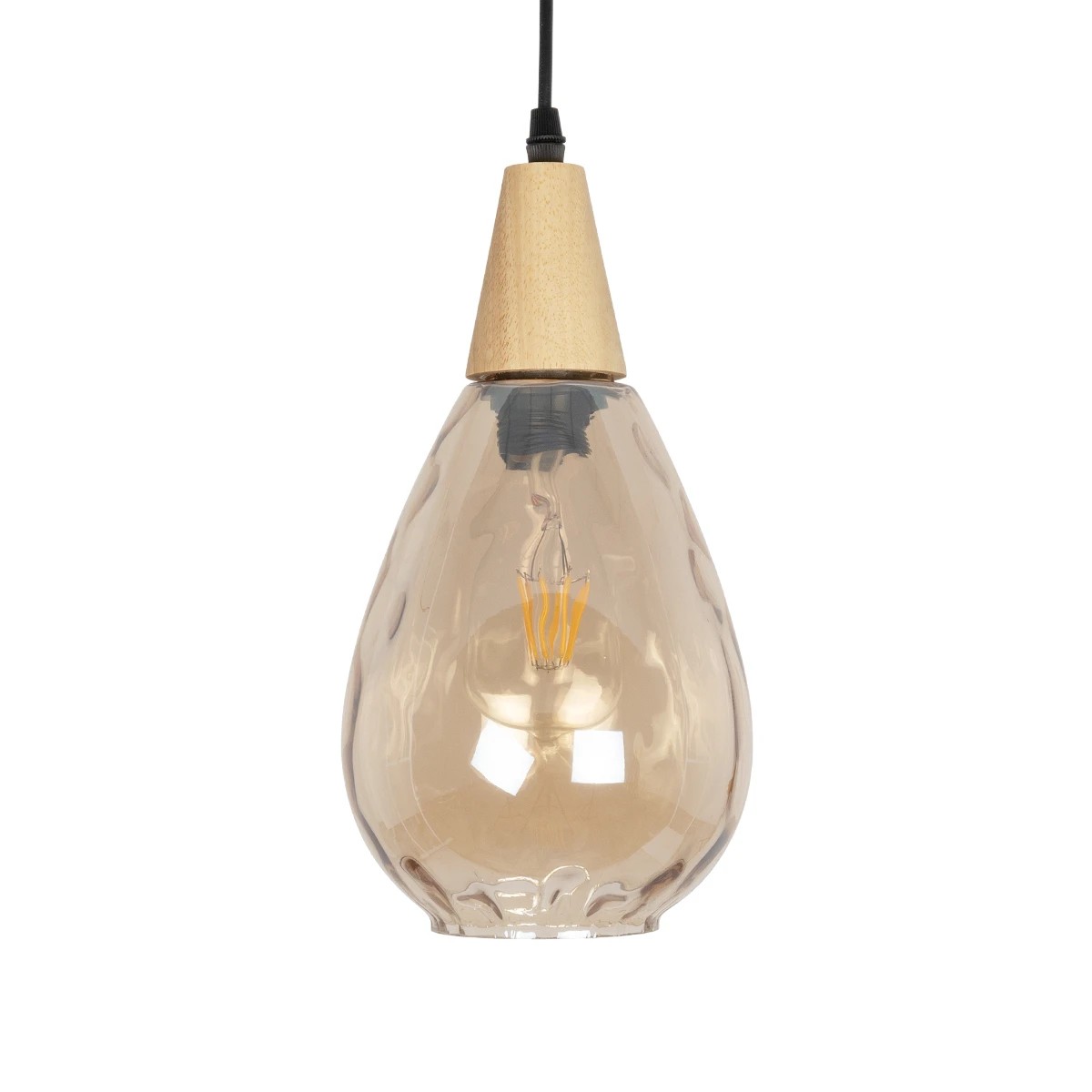 LEDTM® NOAH 999-0185 Μοντέρνο Κρεμαστό Φωτιστικό Οροφής με Ντουί 1 x E27 AC 220-240V IP20 - Μελί & Μπεζ - Μ16 x Π16 x Υ32cm - Image 4