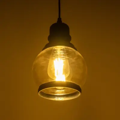 Alternative view of LEDTM® OLIVER 999-0186 Vintage Κρεμαστό Φωτιστικό Οροφής με Ντουί 1 x E27 AC 220-240V IP20 - Μελί & Μαύρο - Μ16 x Π16 x Υ25cm