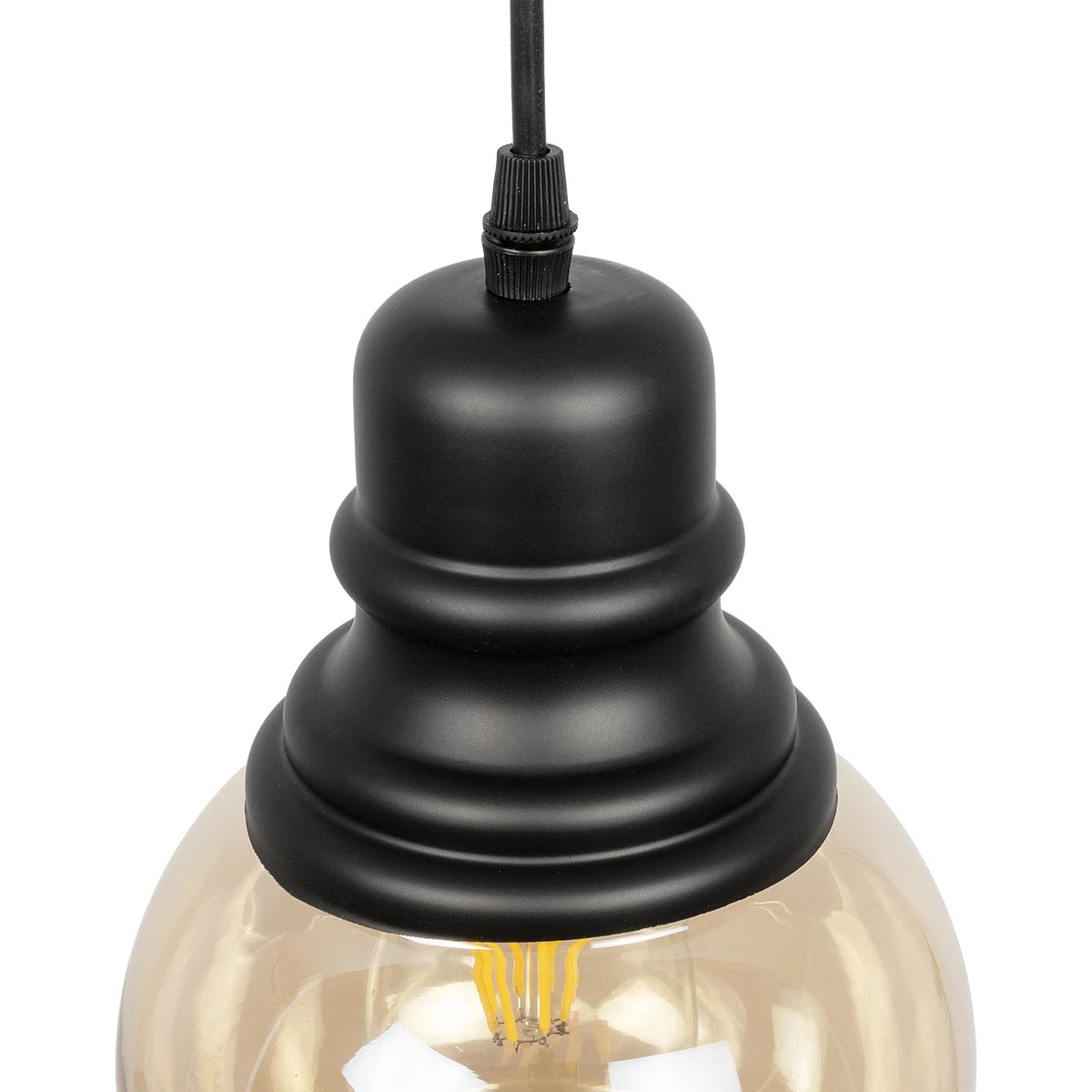 LEDTM® OLIVER 999-0186 Vintage Κρεμαστό Φωτιστικό Οροφής με Ντουί 1 x E27 AC 220-240V IP20 - Μελί & Μαύρο - Μ16 x Π16 x Υ25cm - Image 7