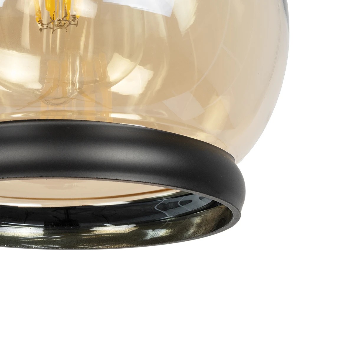 LEDTM® OLIVER 999-0186 Vintage Κρεμαστό Φωτιστικό Οροφής με Ντουί 1 x E27 AC 220-240V IP20 - Μελί & Μαύρο - Μ16 x Π16 x Υ25cm - Image 8