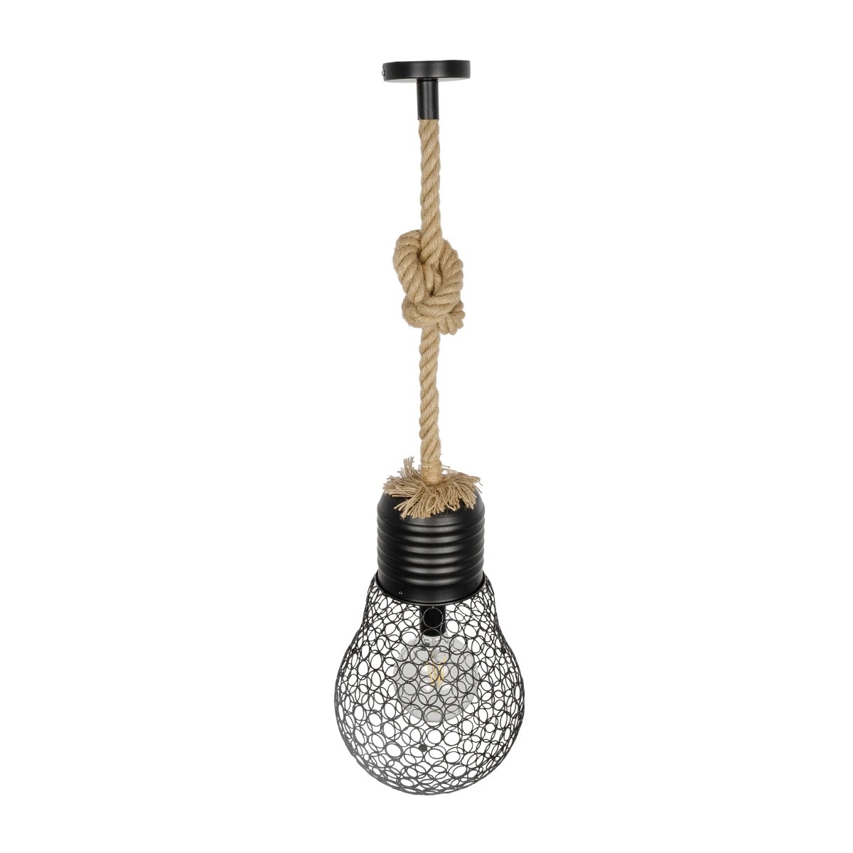LEDTM® URBAN 999-0192 Vintage Κρεμαστό Φωτιστικό Οροφής με Ντουί 1 x E27 AC 220-240V IP20 - Μαύρο & Μπεζ - Μ28 x Π28 x Υ80cm - Image 5