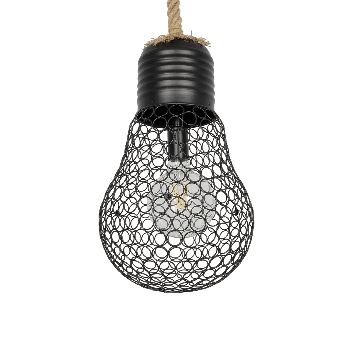 LEDTM® URBAN 999-0192 Vintage Κρεμαστό Φωτιστικό Οροφής με Ντουί 1 x E27 AC 220-240V IP20 - Μαύρο & Μπεζ - Μ28 x Π28 x Υ80cm - Image 6