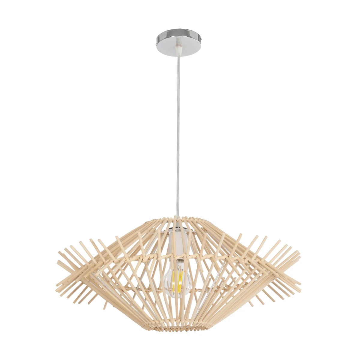 LEDTM® SASSO 999-0201 Boho Κρεμαστό Φωτιστικό Οροφής με Ντουί 1 x E27 AC 220-240V IP20 - Μπεζ - Μ50 x Π50 x Y23cm - Image 3