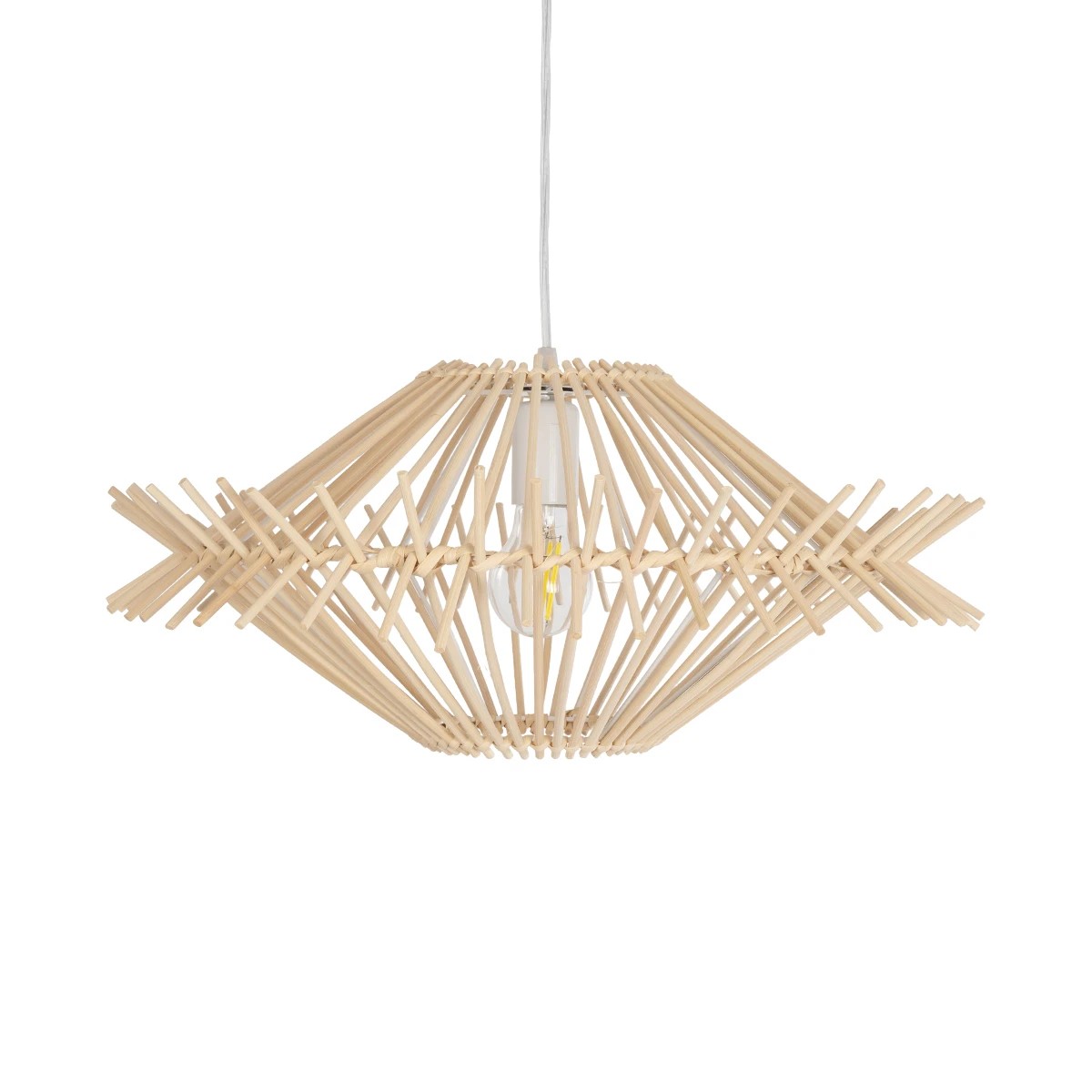 LEDTM® SASSO 999-0201 Boho Κρεμαστό Φωτιστικό Οροφής με Ντουί 1 x E27 AC 220-240V IP20 - Μπεζ - Μ50 x Π50 x Y23cm - Image 4