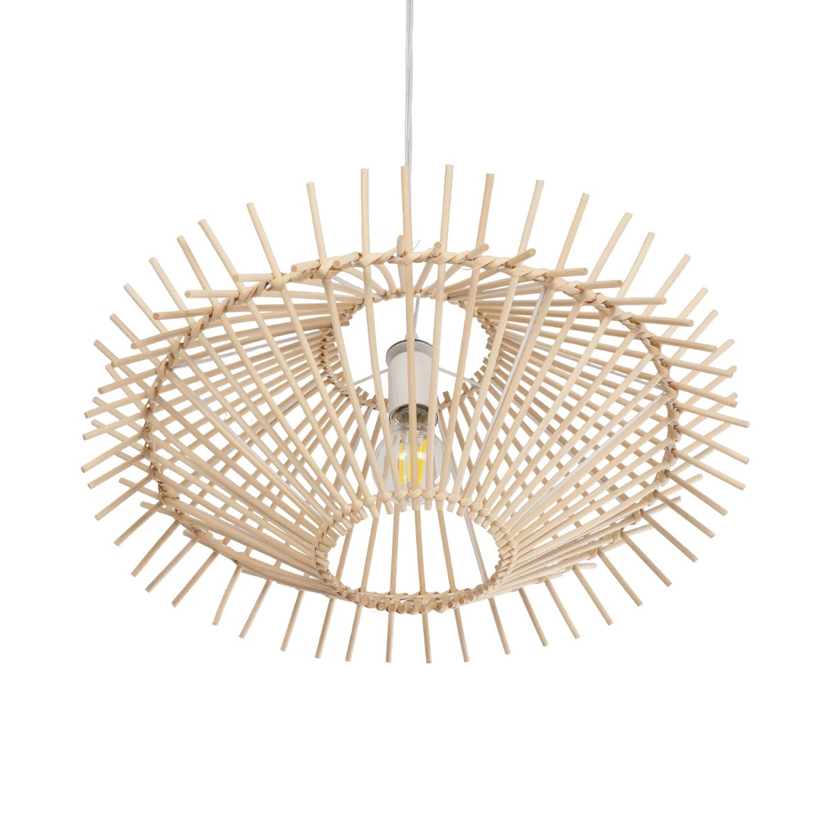 LEDTM® SASSO 999-0201 Boho Κρεμαστό Φωτιστικό Οροφής με Ντουί 1 x E27 AC 220-240V IP20 - Μπεζ - Μ50 x Π50 x Y23cm - Image 5