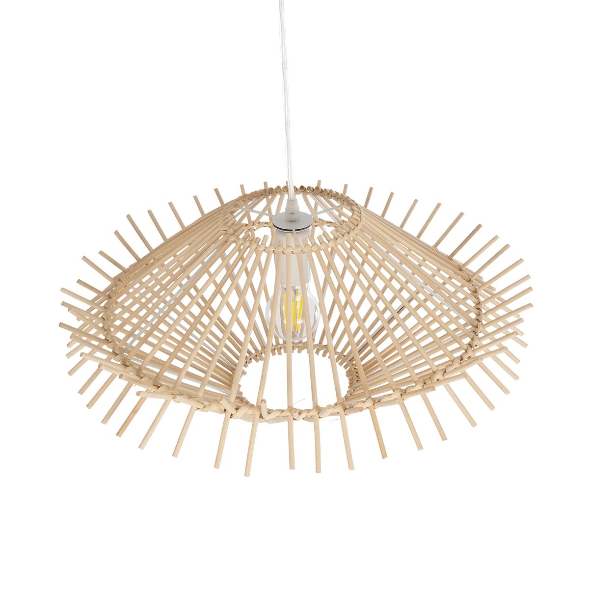 LEDTM® SASSO 999-0201 Boho Κρεμαστό Φωτιστικό Οροφής με Ντουί 1 x E27 AC 220-240V IP20 - Μπεζ - Μ50 x Π50 x Y23cm - Image 6