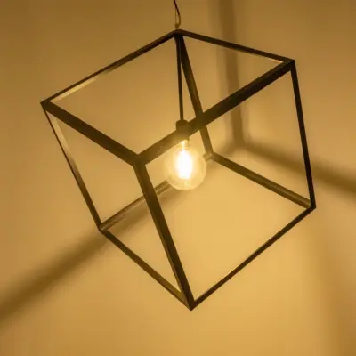 Alternative view of LEDTM® CUBE 999-0215 Μοντέρνο Κρεμαστό Φωτιστικό Οροφής με Ντουί 1 x E27 AC 220-240V IP20 - Μαύρο - Μ70 x Π70 x Υ87cm