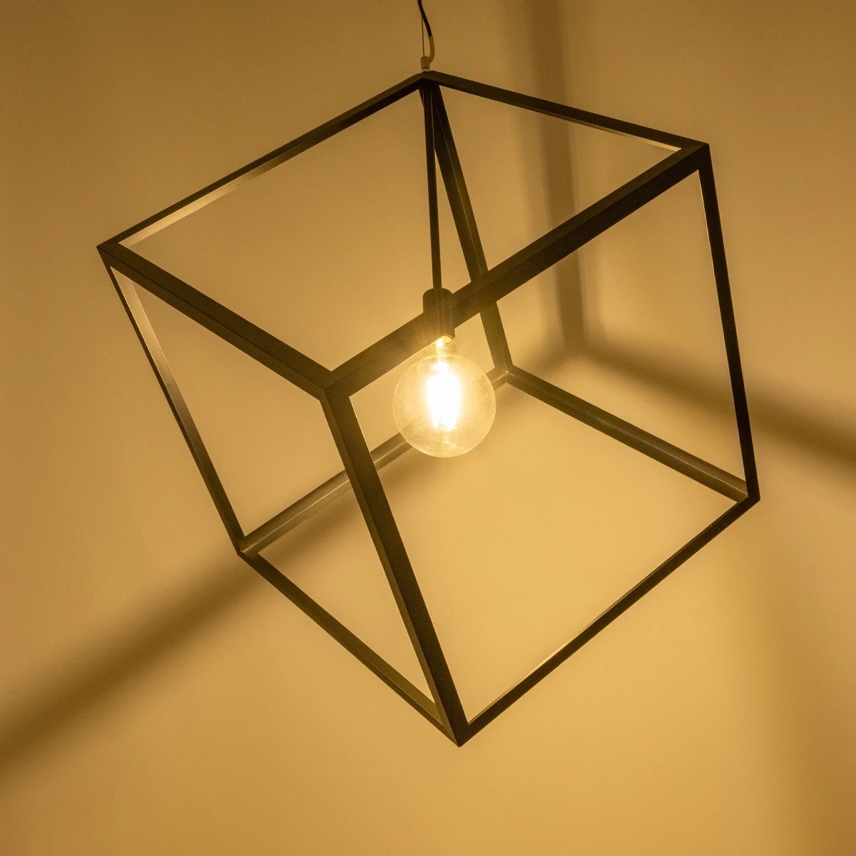 LEDTM® CUBE 999-0215 Μοντέρνο Κρεμαστό Φωτιστικό Οροφής με Ντουί 1 x E27 AC 220-240V IP20 - Μαύρο - Μ70 x Π70 x Υ87cm - Image 2