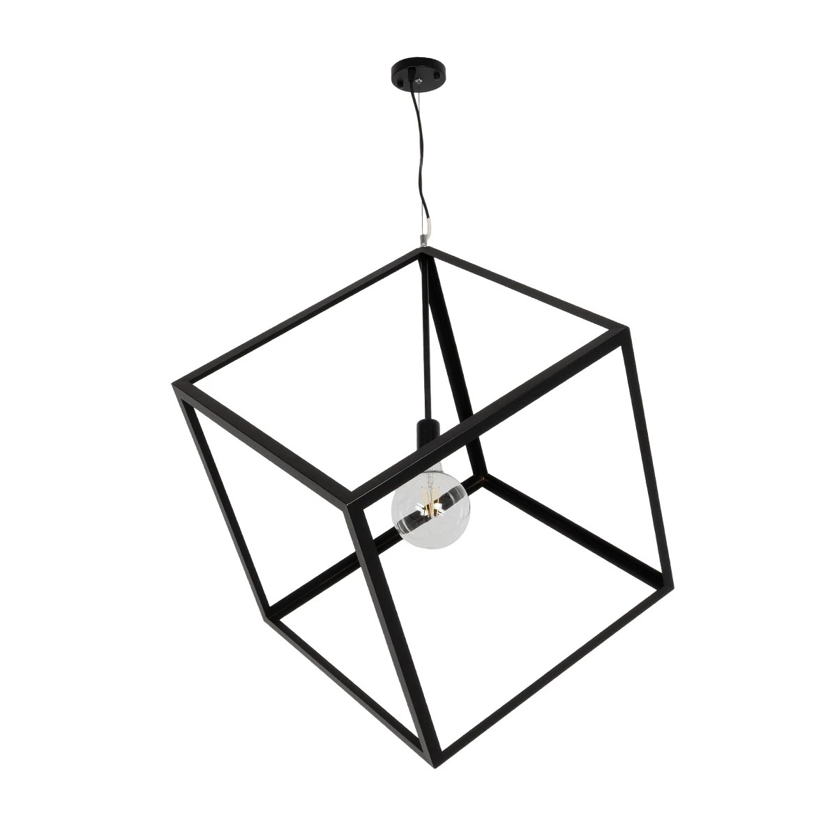 LEDTM® CUBE 999-0215 Μοντέρνο Κρεμαστό Φωτιστικό Οροφής με Ντουί 1 x E27 AC 220-240V IP20 - Μαύρο - Μ70 x Π70 x Υ87cm - Image 3