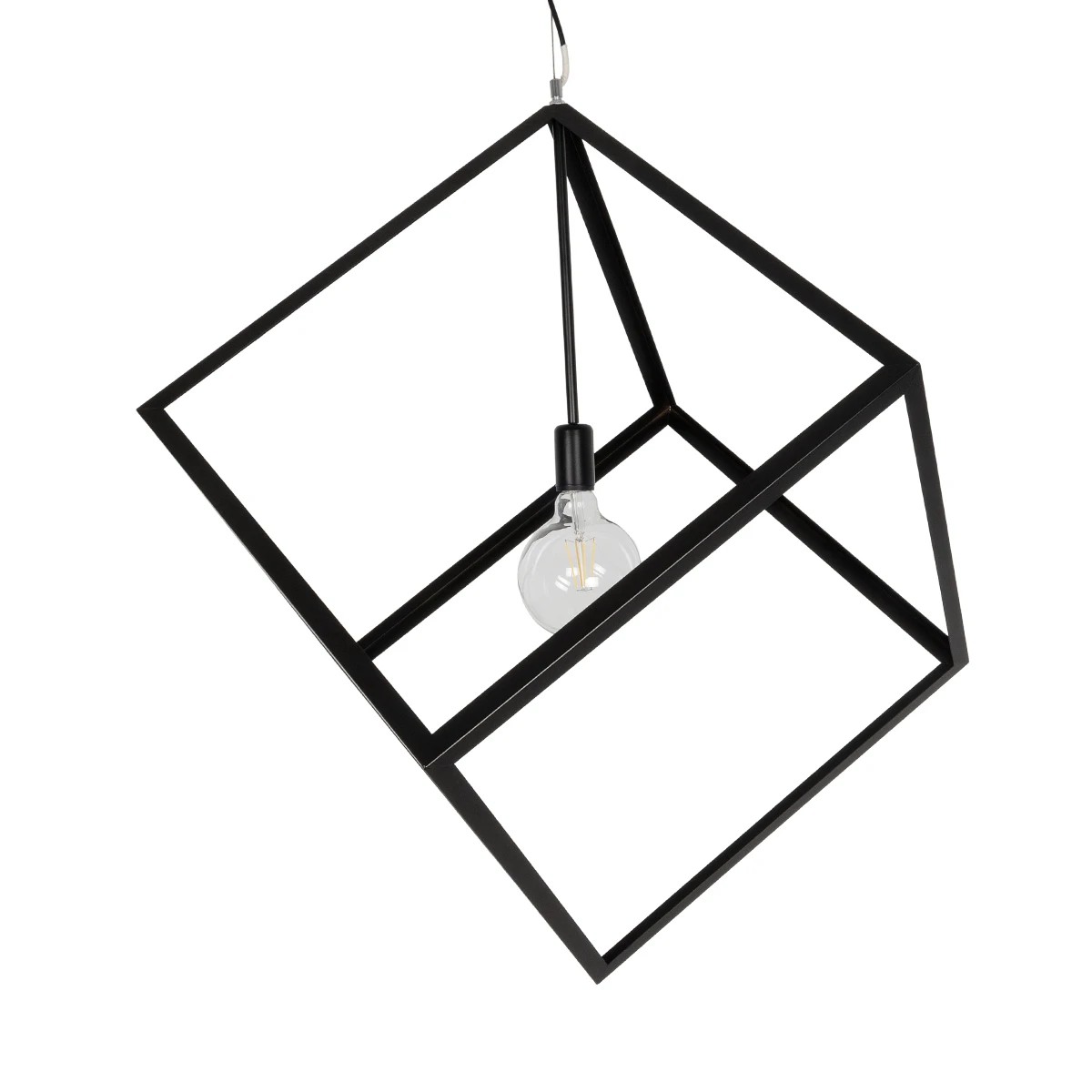 LEDTM® CUBE 999-0215 Μοντέρνο Κρεμαστό Φωτιστικό Οροφής με Ντουί 1 x E27 AC 220-240V IP20 - Μαύρο - Μ70 x Π70 x Υ87cm - Image 4