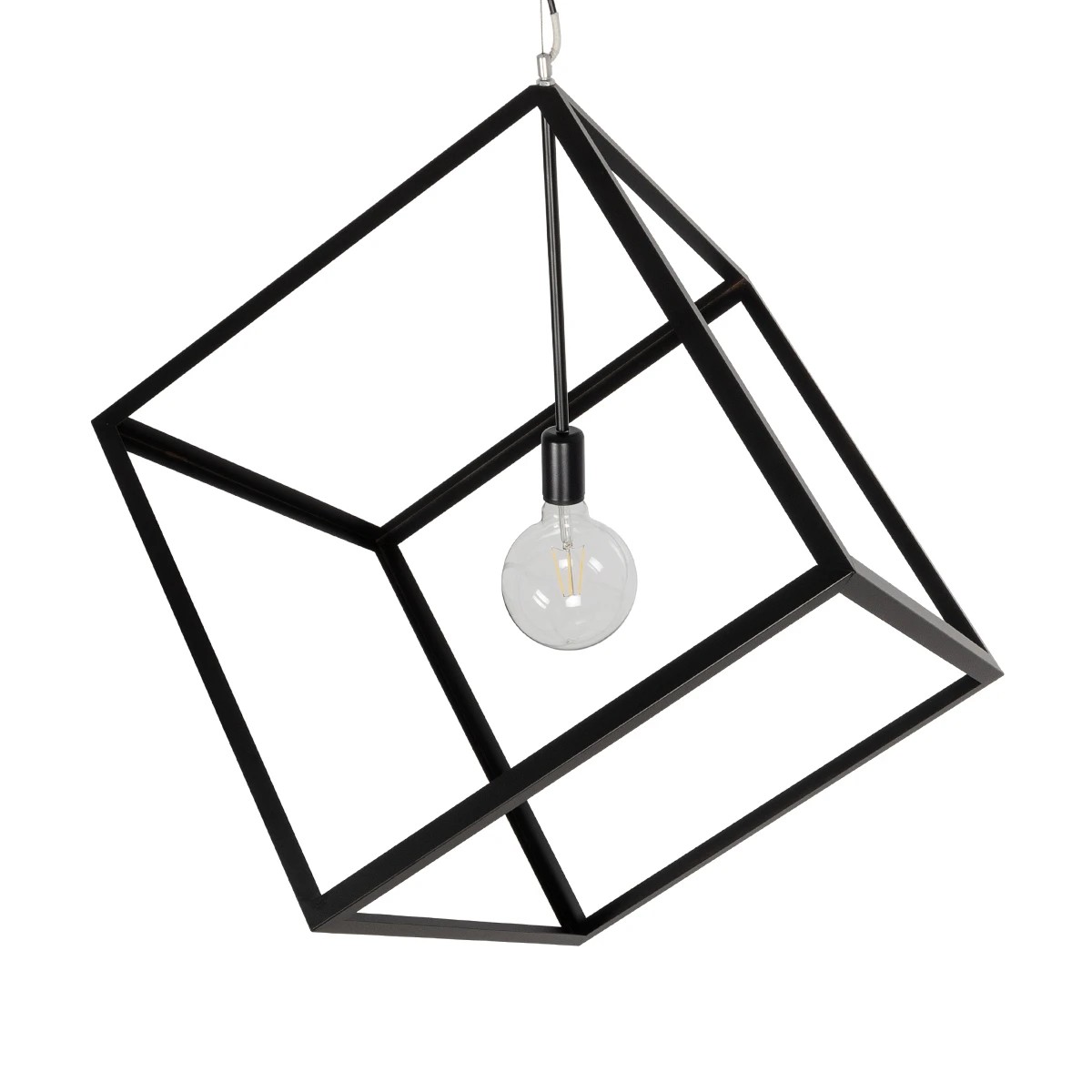 LEDTM® CUBE 999-0215 Μοντέρνο Κρεμαστό Φωτιστικό Οροφής με Ντουί 1 x E27 AC 220-240V IP20 - Μαύρο - Μ70 x Π70 x Υ87cm - Image 6