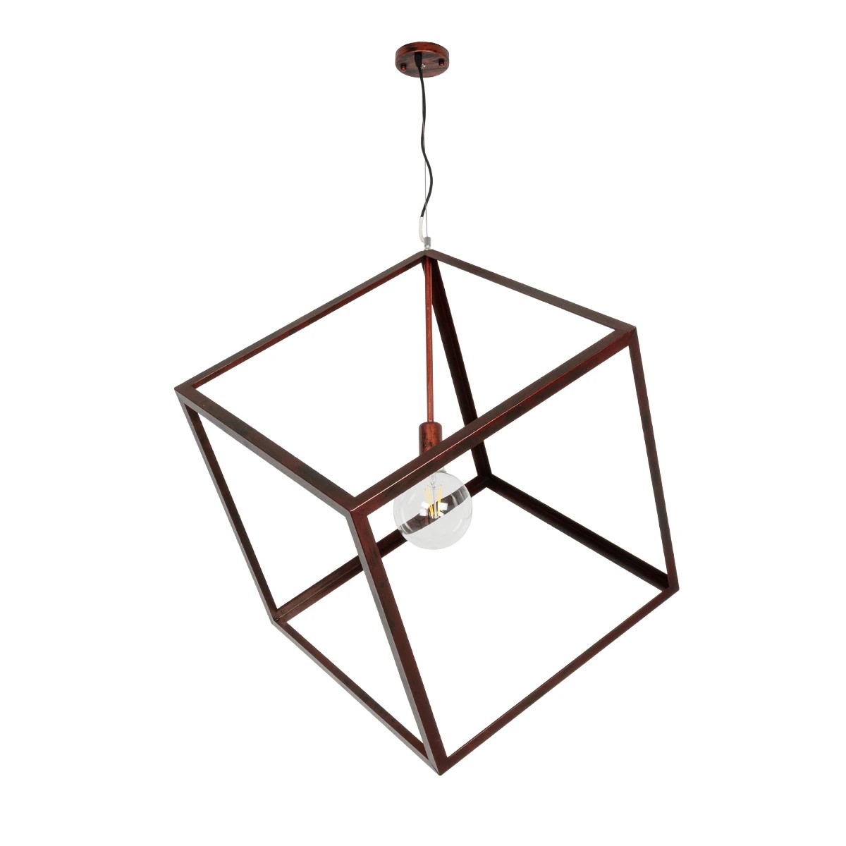 LEDTM® CUBE 999-0216 Μοντέρνο Κρεμαστό Φωτιστικό Οροφής με Ντουί 1 x E27 AC 220-240V IP20 - Χάλκινο - Μ70 x Π70 x Υ87cm - Image 3