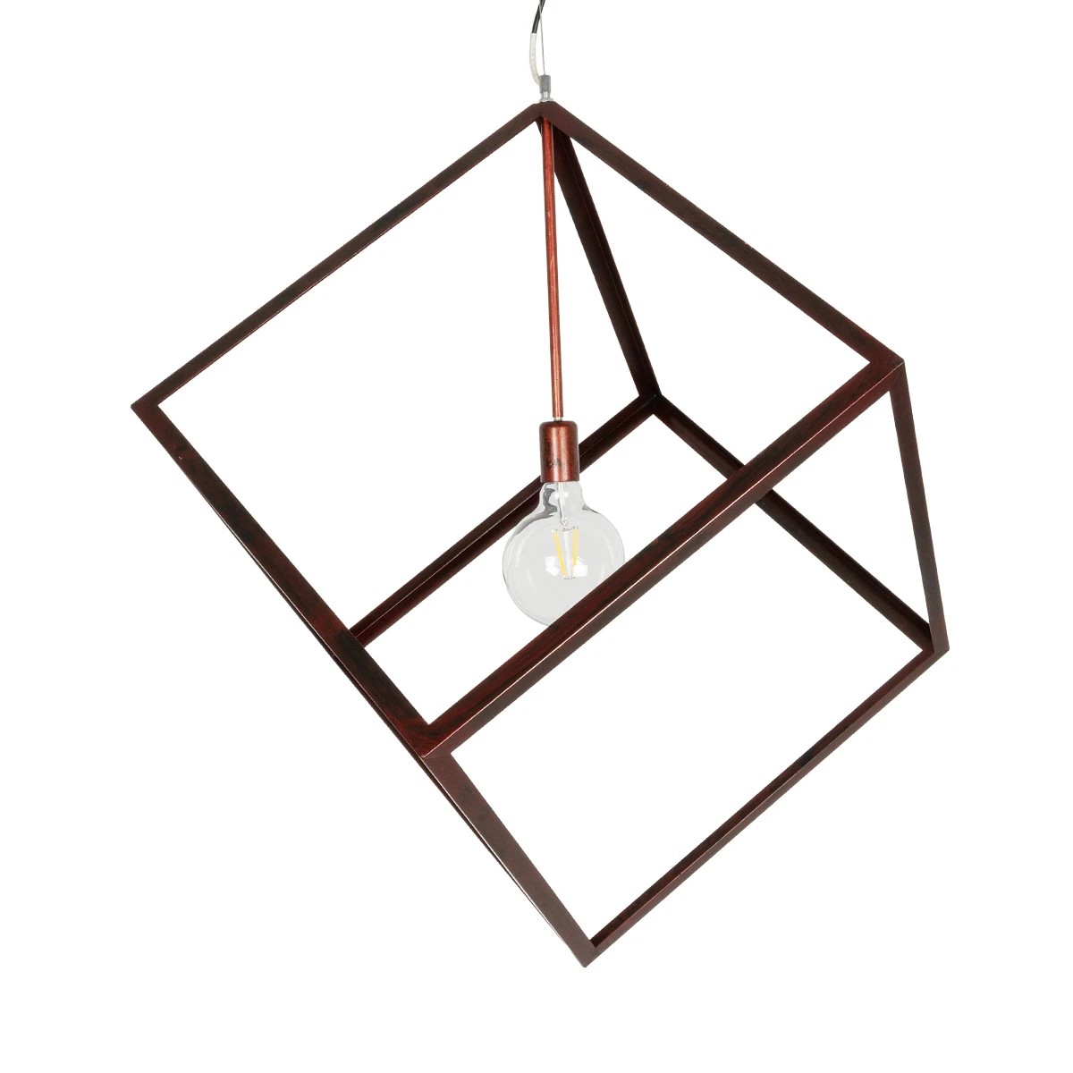 LEDTM® CUBE 999-0216 Μοντέρνο Κρεμαστό Φωτιστικό Οροφής με Ντουί 1 x E27 AC 220-240V IP20 - Χάλκινο - Μ70 x Π70 x Υ87cm - Image 4