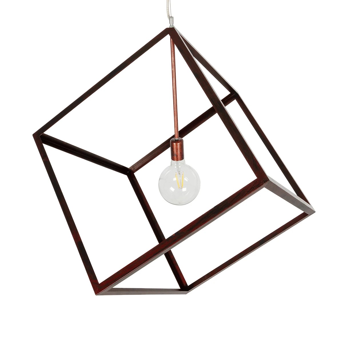 LEDTM® CUBE 999-0216 Μοντέρνο Κρεμαστό Φωτιστικό Οροφής με Ντουί 1 x E27 AC 220-240V IP20 - Χάλκινο - Μ70 x Π70 x Υ87cm - Image 6