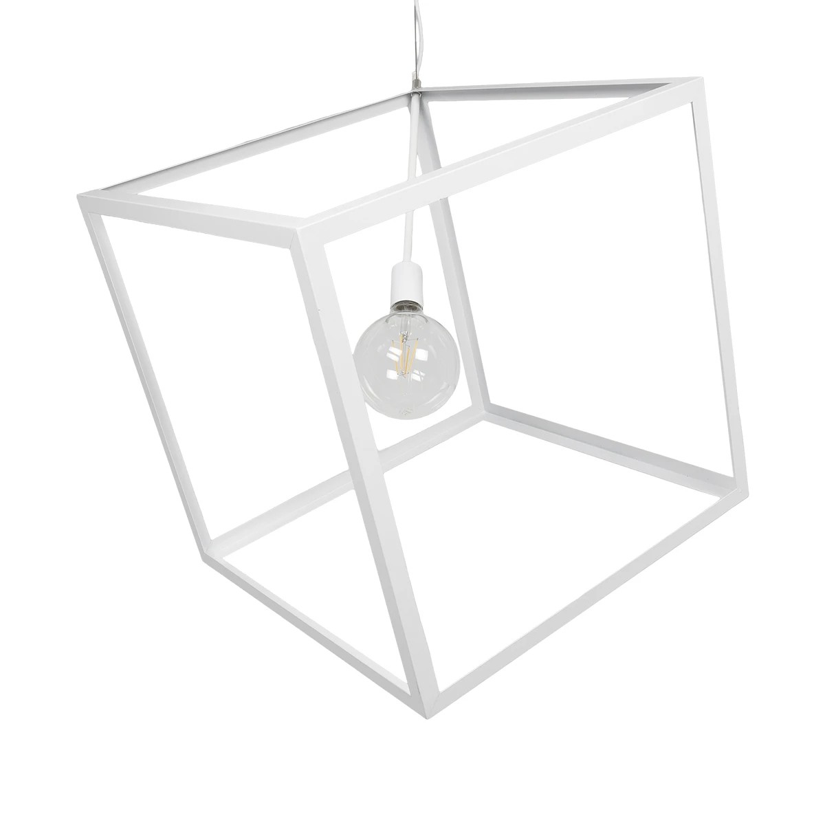 LEDTM® CUBE 999-0217 Μοντέρνο Κρεμαστό Φωτιστικό Οροφής με Ντουί 1 x E27 AC 220-240V IP20 - Λευκό - Μ70 x Π70 x Y87cm - Image 5