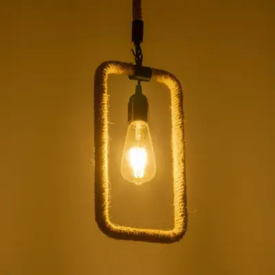 Alternative view of LEDTM® MALVERN 999-0234 Vintage Κρεμαστό Φωτιστικό Οροφής με Ντουί 1 x E27 AC 220-240V IP20 - Μαύρο & Μπεζ - Μ18.5 x Π4 x Υ41.5cm