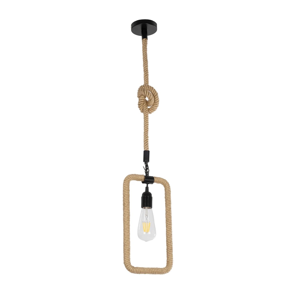 LEDTM® MALVERN 999-0234 Vintage Κρεμαστό Φωτιστικό Οροφής με Ντουί 1 x E27 AC 220-240V IP20 - Μαύρο & Μπεζ - Μ18.5 x Π4 x Υ41.5cm - Image 3