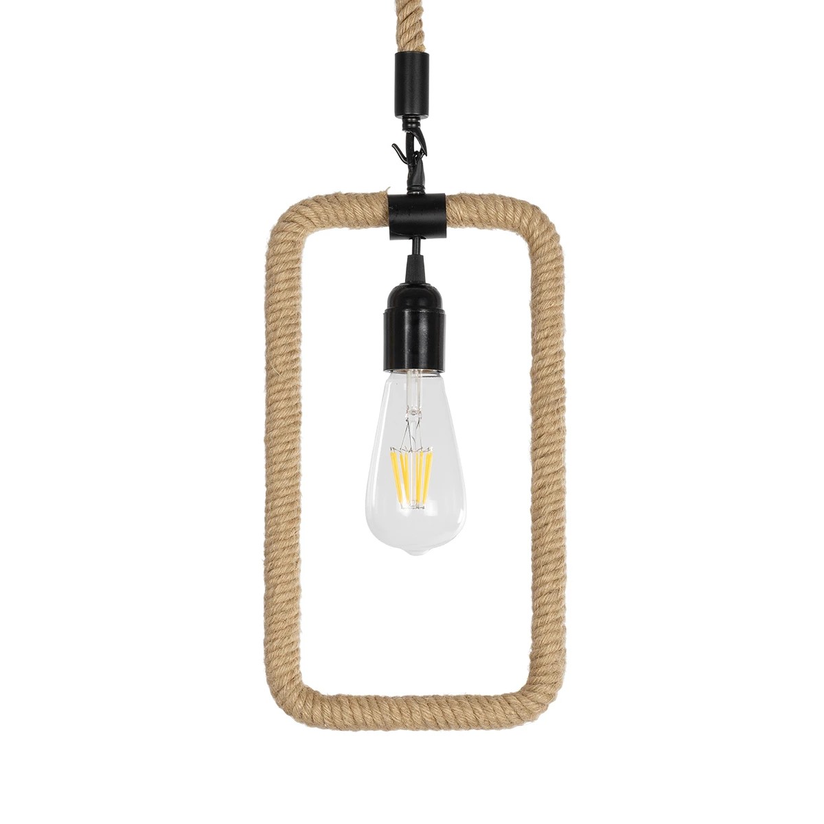 LEDTM® MALVERN 999-0234 Vintage Κρεμαστό Φωτιστικό Οροφής με Ντουί 1 x E27 AC 220-240V IP20 - Μαύρο & Μπεζ - Μ18.5 x Π4 x Υ41.5cm - Image 4