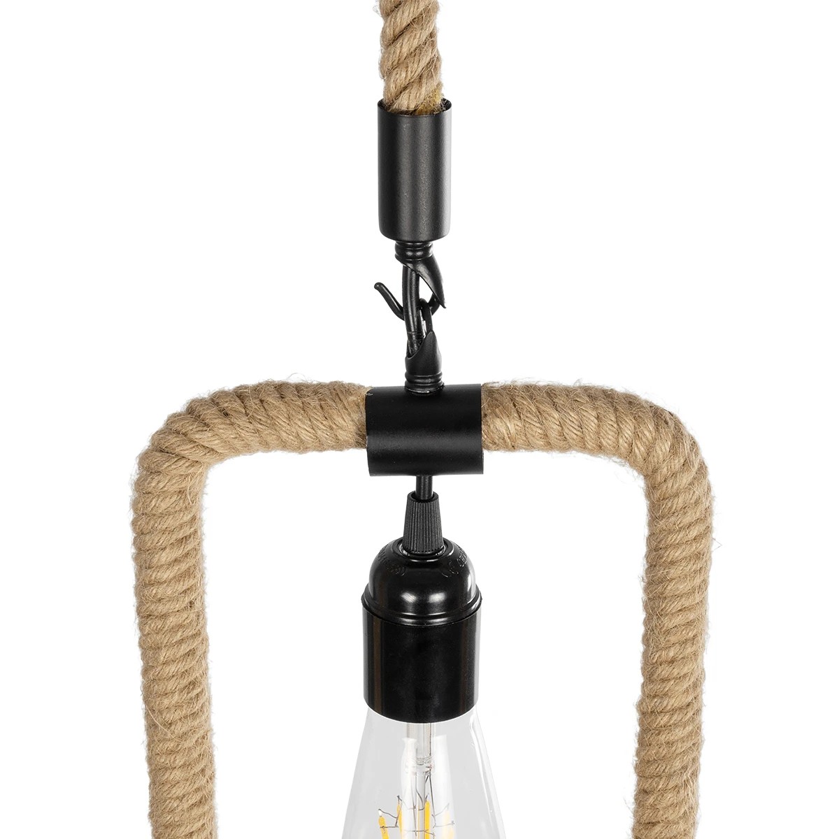 LEDTM® MALVERN 999-0234 Vintage Κρεμαστό Φωτιστικό Οροφής με Ντουί 1 x E27 AC 220-240V IP20 - Μαύρο & Μπεζ - Μ18.5 x Π4 x Υ41.5cm - Image 7